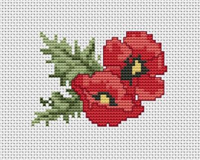 Poppies B023L Luca-S Counted Cross-Stitch Kit