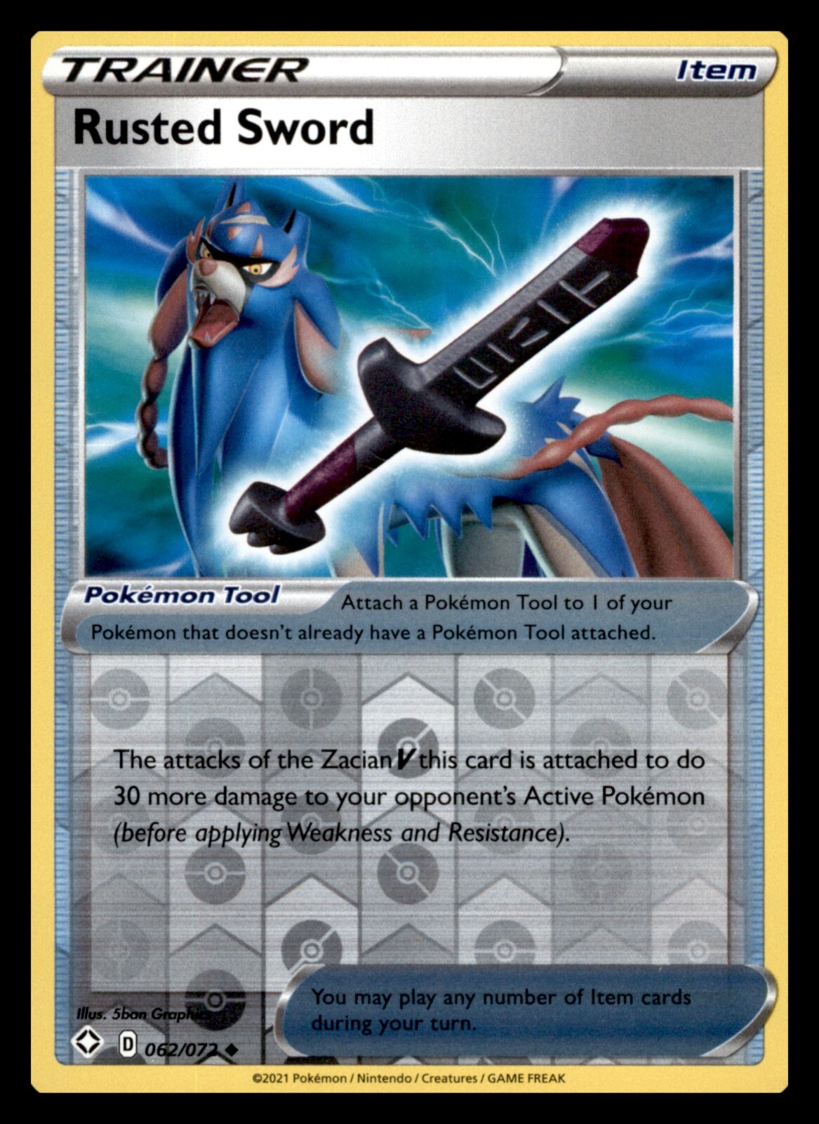 Rusted Sword [Reverse Holo] #62 Pokemon Shining Fates 402