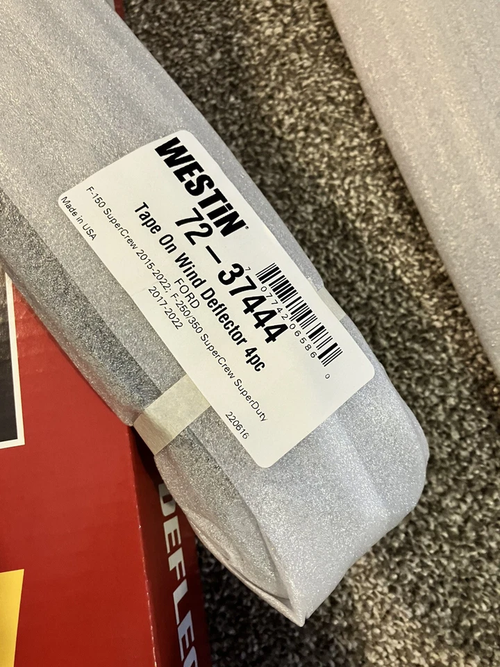 4 piezas Deflectores de viento con cinta para Ford F-150 Super Crew 2015-2022 2017-22 F-250/350 Foto 2 de 4