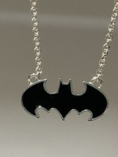 Necklace Dc BATMAN Color Silver BLACK 18  Long