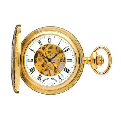 Vergoldet Halb Hunter Taschenuhr Von Mount Royal Modell B6