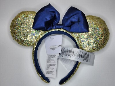 Disney Parks Minnie Mouse Gold & Blue 50th Anniversary Ears Headband s-l400.jpg main image 4