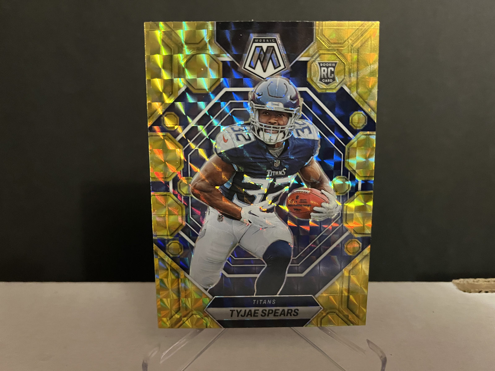2023 NFL Panini Mosaic Tyjae Spears #369 Reactive Yellow Prizm Rookie Card