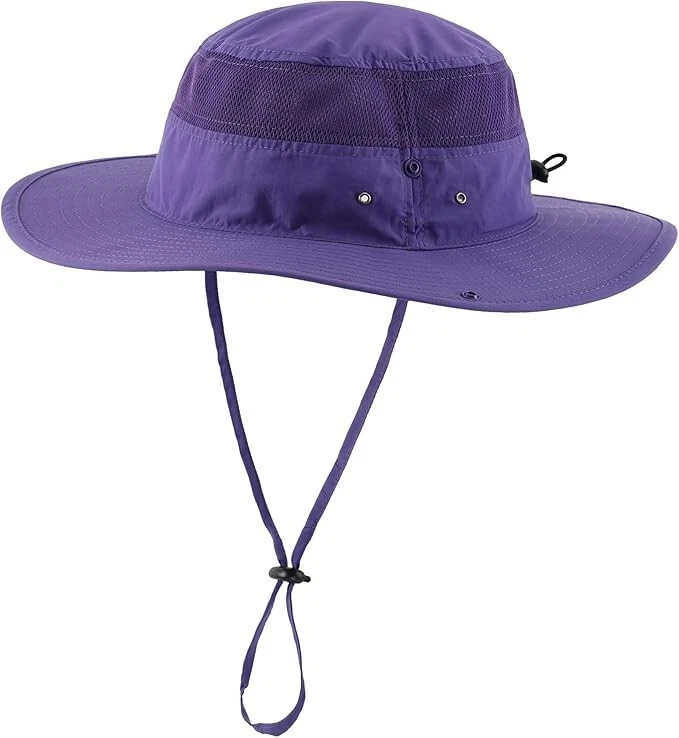 Wide Brim Sun Hat for Men Breathable Cowboy Boonie Hat UPF 50+ Sun Protection
