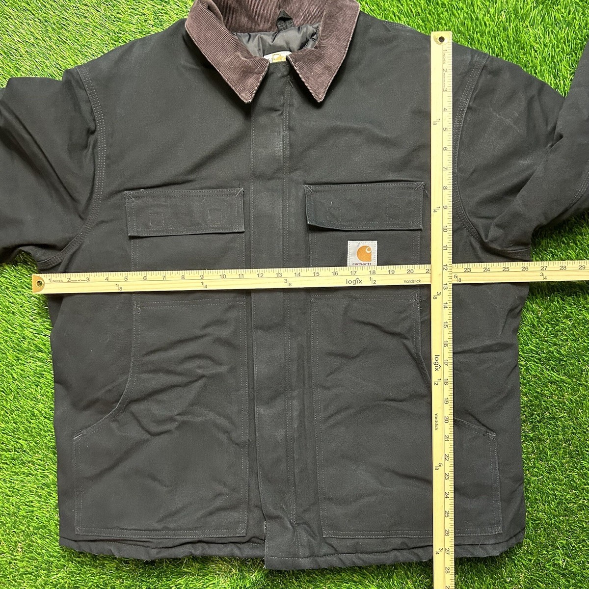 Vintage Mens Carhartt C03 BLK Arctic Quilt Lined Canvas Chore