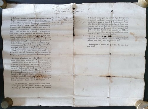 ANCIEN CERTIFICAT de PLACEMENT d'une ORPHELINE HOSPICES CIVILS DE PARIS 1807 19è - Photo 7 sur 12