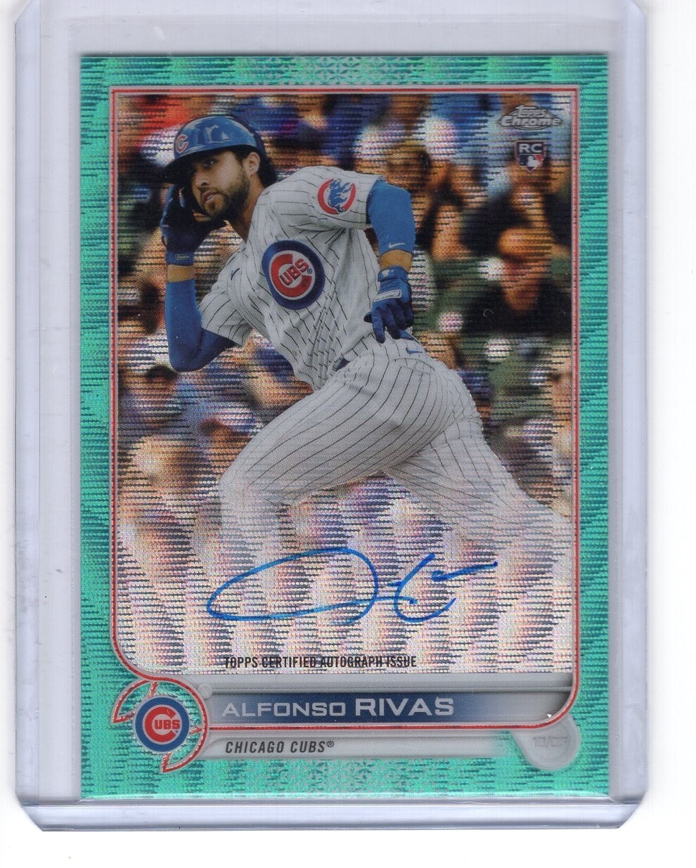Alfonso Rivas 2022 Topps Chrome Aqua Wave Refractor Auto Baseball Card /199