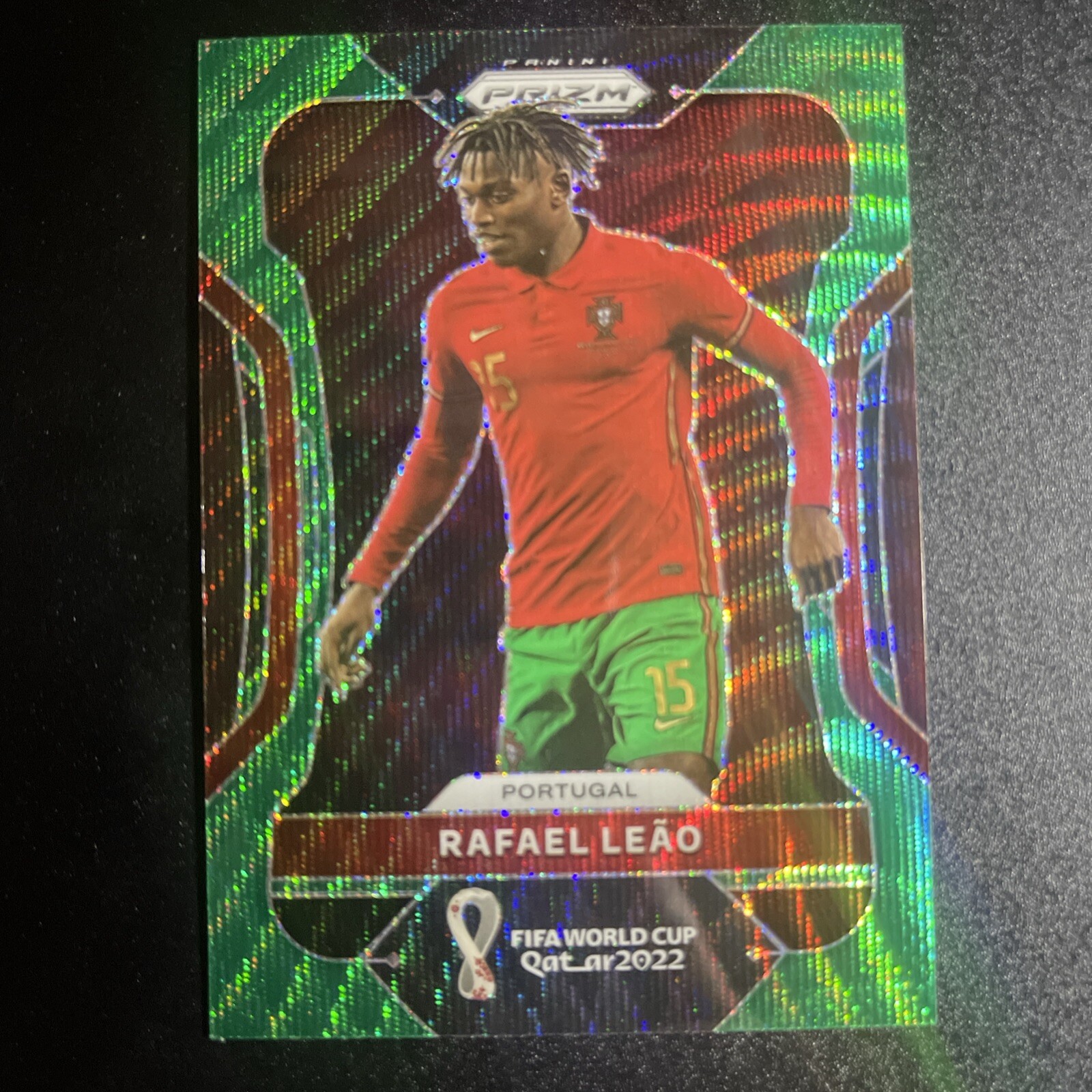 2022 Prizm World Cup Qatar Rafael Leao Green Wave #181