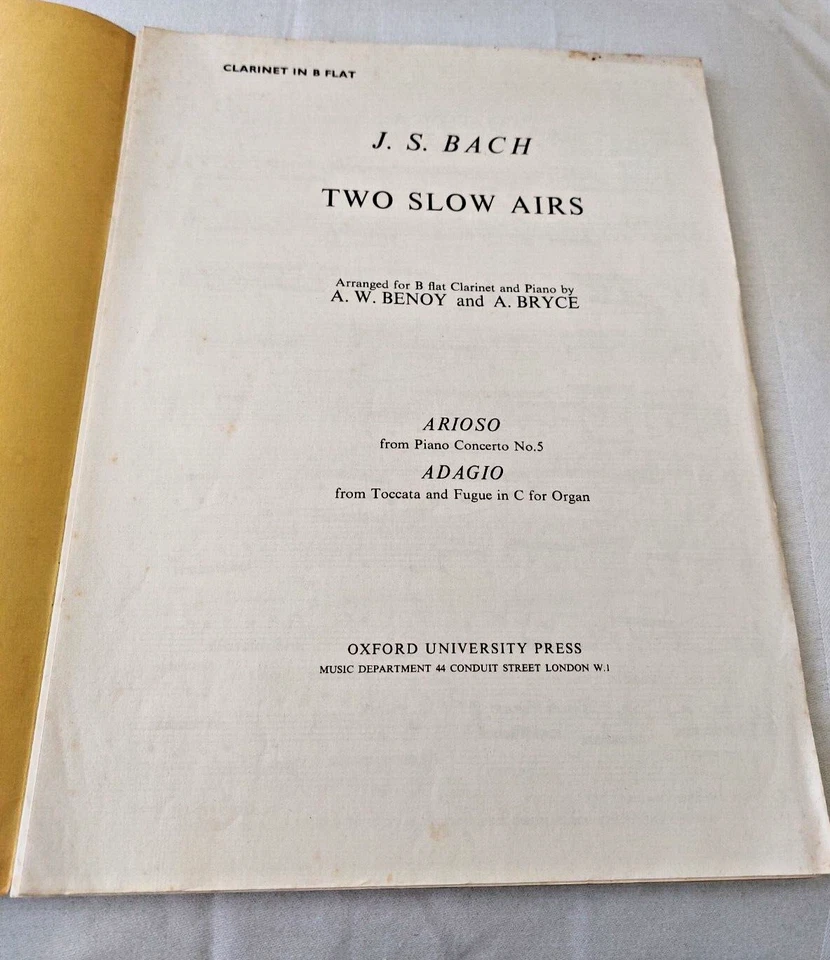 Two Slow Airs by by J S Bach - Oxford University Press Sheet Music 1966 - Image 2 of 4