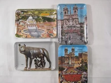 Melamine small trays lot of 4 Rome architecture Vatican souvenir