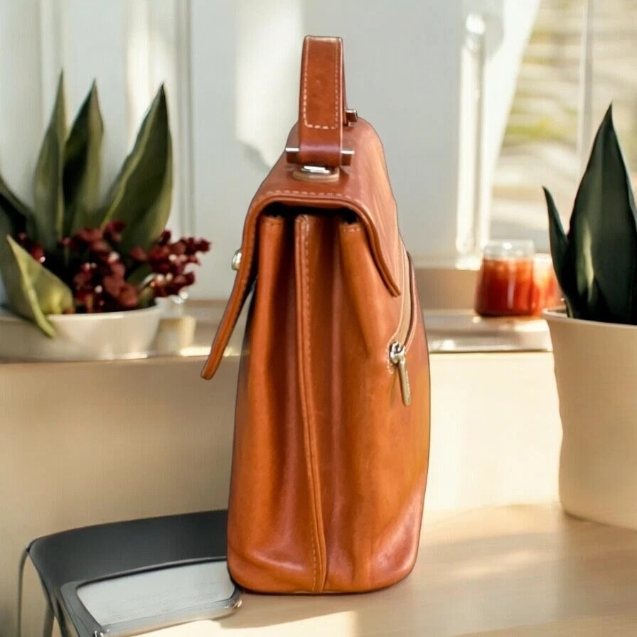 Bolso Mensajero Bandolera Texier Cuero Genuino,, Tostado/Marrón! Foto 2 de 4