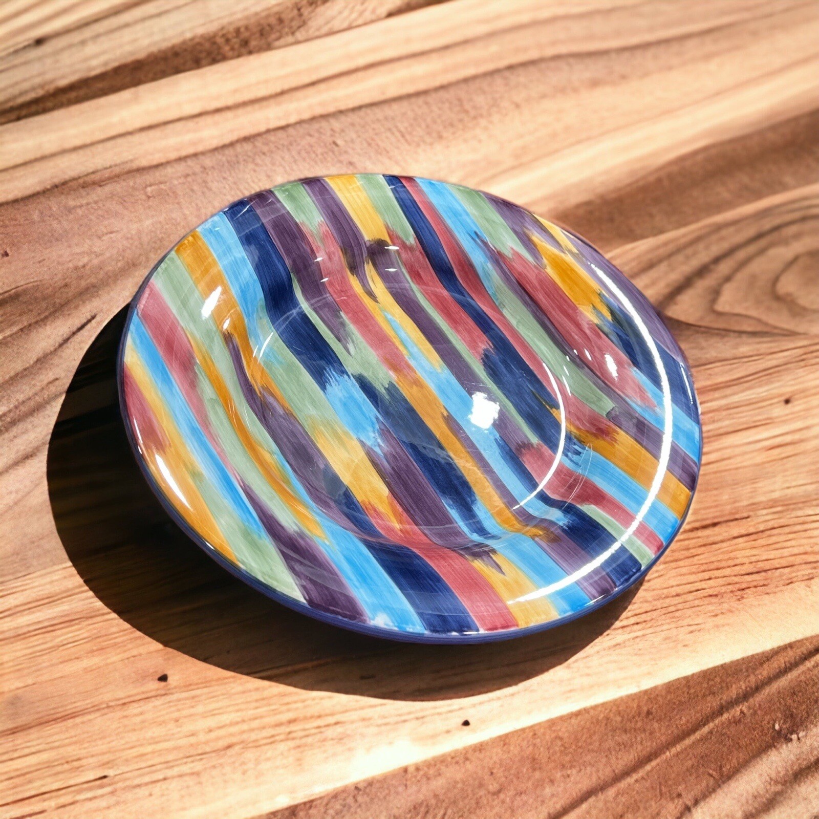 Mesas ilimitadas pinceladas Madrid 12,5"" plato de cena pintado a mano redondo