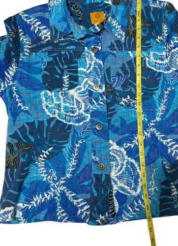 Ruby Rd. 100% Cotton Classy Blue Floral Paisley Look Denim Jacket - Size 10 - Picture 7 of 14