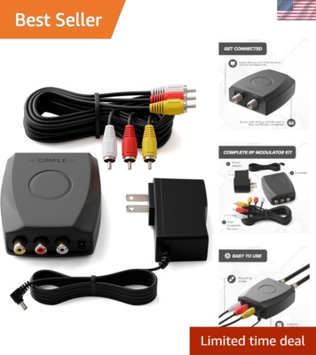 RCA Composite to RF RF Modulator - NTSC Support & All Connections Included