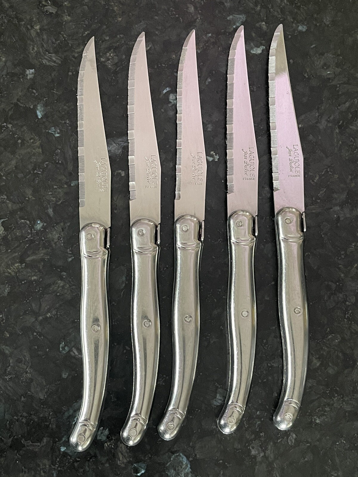 Laguiole Jean Dubost Stainless Steel Set of 5 Stainless Steak knives