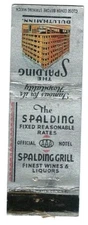 THE SPALDING HOTEL & GRILL vintage matchcover matchbook - DULUTH, MINNESOTA
