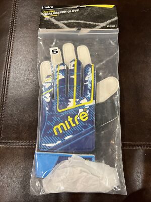 Mitre Pro-Flex Goalkeeper Glove Junior Soft Latex Wrist Strap Flat Palm Size 5