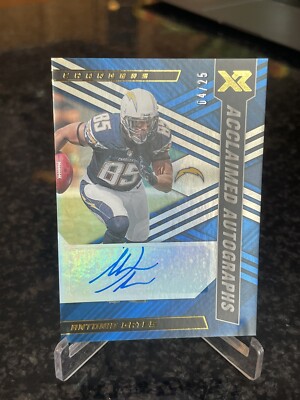 ANTONIO GATES 4/25 - AUTO - ACCLAIMED AUTOGRAPHS - CHARGERS - 2022 PANINI XR by
