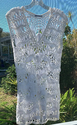 Marks & Spencer Autograph Crochet Ivory Shirt Dress Cover Up Size M? | eBay