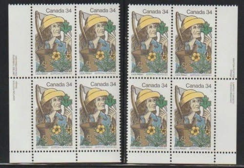 Canada 1060 BG BD Bloc de 4 avec inscription Louis Hebert