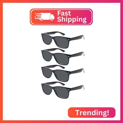 ZONLON 4 Pack Classic Reading Sunglasses for Women Men Spring Hinge, Outdoor Sun