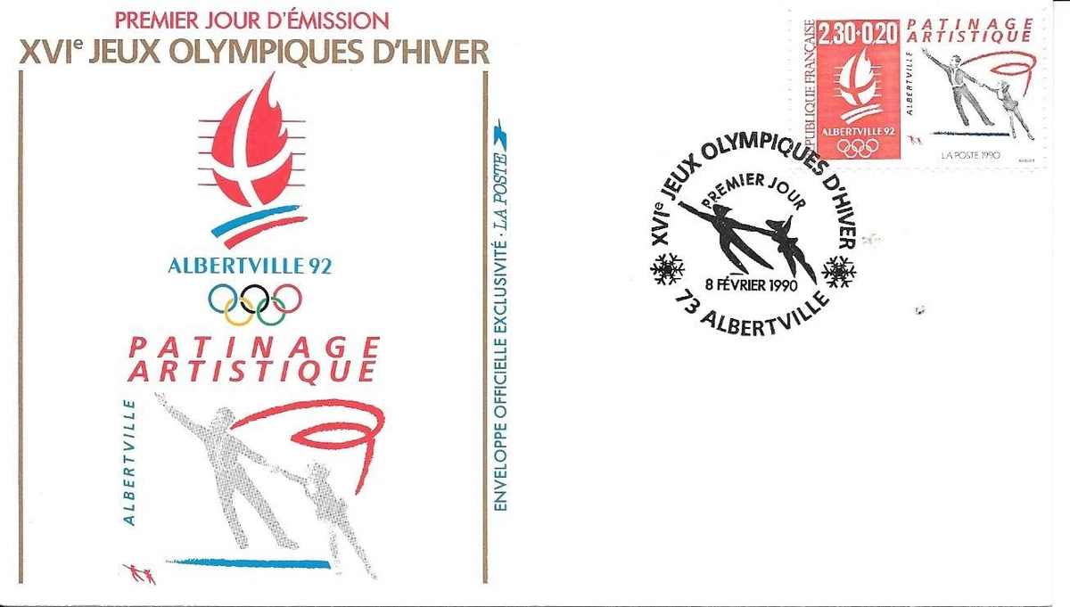 JEUX OLYMPIQUES HIVER Albertville 1992 document double ski vitesse bloc