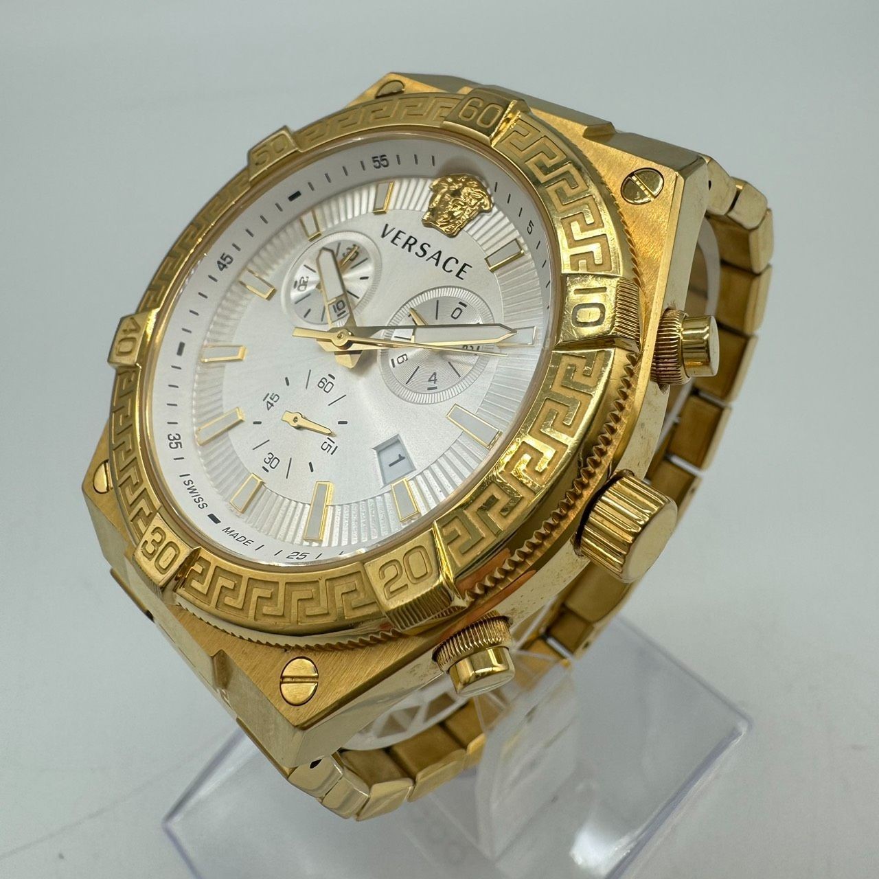 Versace Men's Sporty Greca Quartz Chronograph Watch Used From Japan thumbnail 3