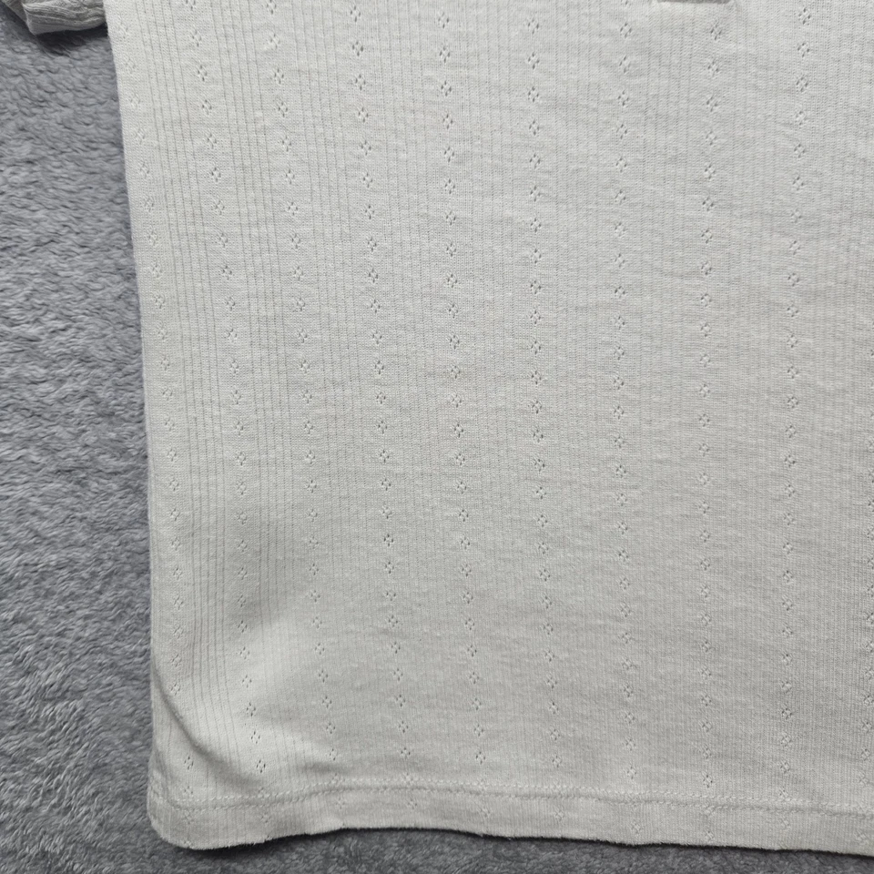 Old Navy Girls Sz M (8) Knit Round Bottom Neck Short Sleeve Top Beige  - Image 2 of 4