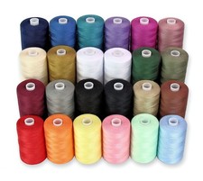 Polyester Sewing Thread Set: 24 Spools, 1000 Yards Each, 22 Colors Black ...