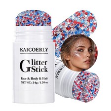 Face Body Glitter Stick, Red White and Blue Star Sequins