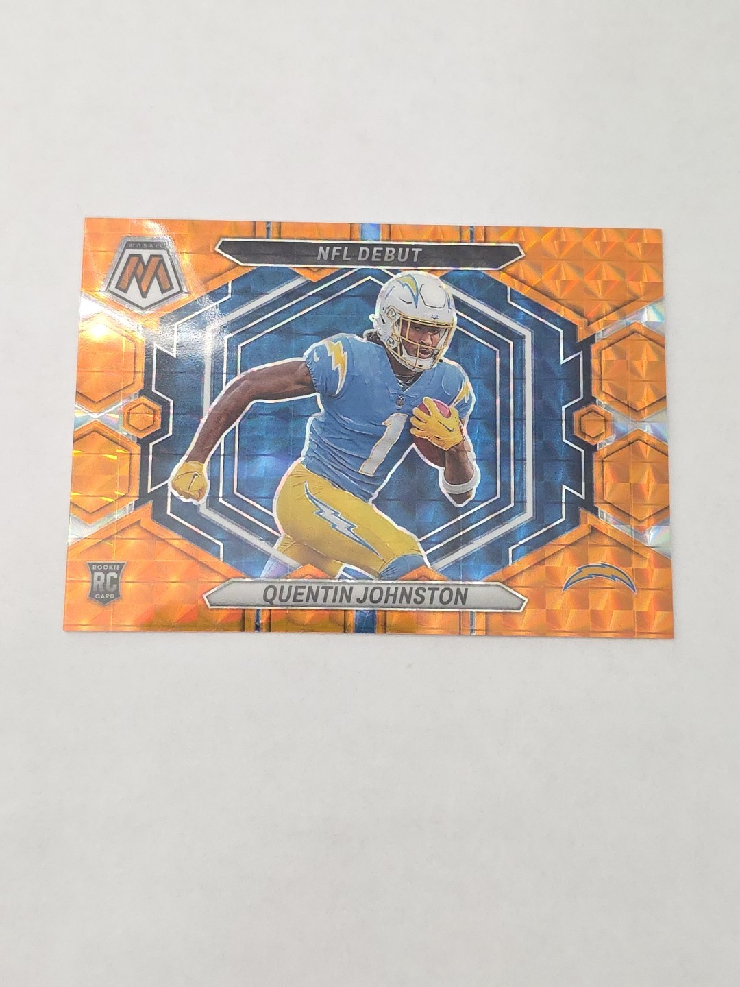 2023 Panini Mosaic NFL Debut Orange Mosaic Prizm Quentin Johnston RC /199