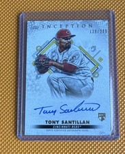 2022 Topps Inception Tony Santillan Rookie Card ON CARD AUTO Cincinnati Reds. rookie card picture