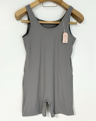 Summer Mae Maternity Romper Tank Athletic Bodysuit Shorts Gray Size 10/Medium