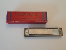 Vintage M. Hohner Marine Band Harmonica Key of C No. 1857 Made in Germany w/ Box