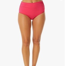 Anne Cole Large Convertible High Waisted Foldover Bottom Hot Pink NEW