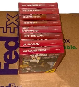Atari 2600 Lot of  8 Red Boxes Factory Sealed Video Games. Mint NOS.  Lot #002