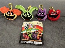 NEW, POPPY PLAYTIME SMILING CRITTERS PLUSH BAG CLIP ( A SET OF ALL 4) 
