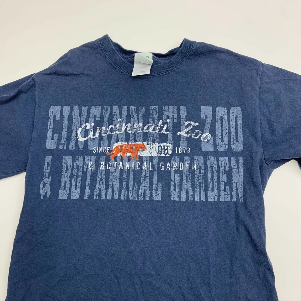 Camiseta Cincinnati Zoo Para Hombre Pequeña Azul Cuello Redondo Manga Larga Informal Foto 2 de 4
