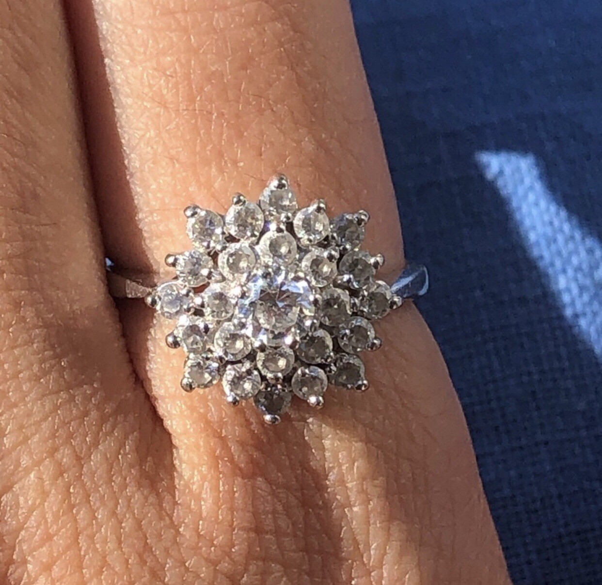 14k simulated Diamond Cluster Ring - image 3