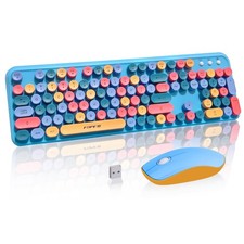 Wireless Keyboard and Mouse Combo with Switch Button- 2.4GHz Cordless Typewri...