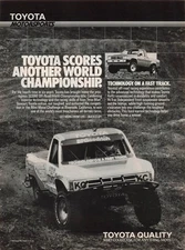 Toyota Off Road Pickup Ad Vintage 1980s Retro Man Cave Truck Wall Art 1988