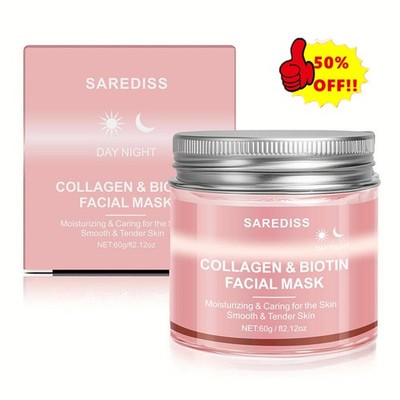 Collagen & Biotin Facial Mask Moisturizing & Caring, Smooth & Tender Skin