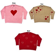 Vince Camuto Women's Soft  Festive Relaxed Fit Valentine's Day Sweater