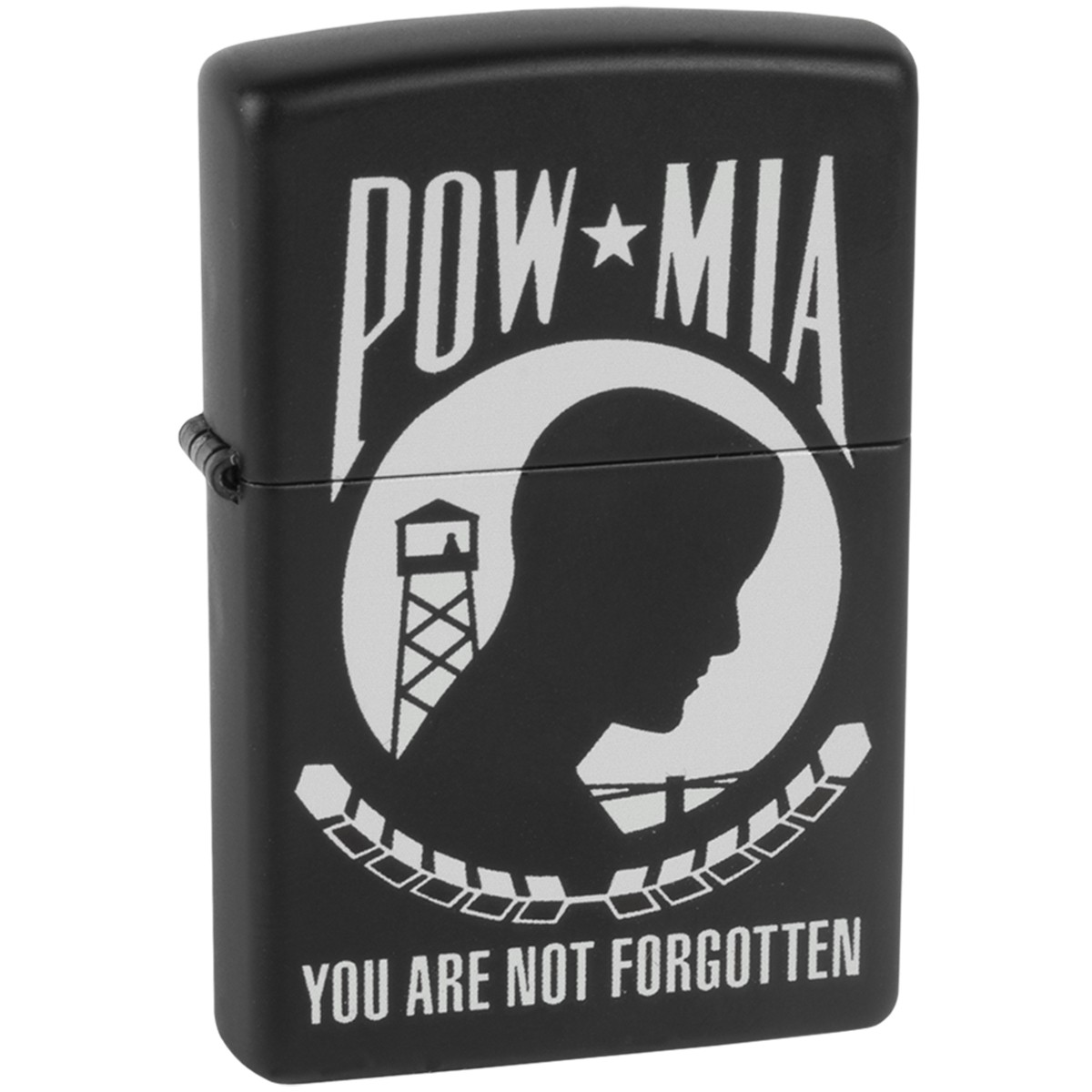 Zippo POW MIA Flag Black Matte Windproof Pocket Lighter