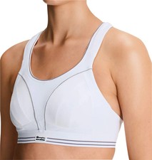 Image of Shock Absorber Ultimate Run Womens Sports Bra White Seamless Padded Running
