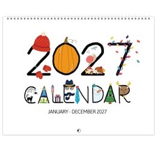 2027 Wall Calendar - 12 Month - 14.7" x 23.2" Open 
