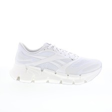 Reebok Floatzig 2 Mens White Canvas Lace Up Athletic Running Shoes