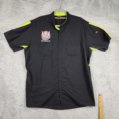 Red Kap Shirt Mens XL Gray RC Engines Work Snap Short Sleeve Hi Vis Automotive
