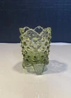 Vintage Fenton Hobnail Green Footed Toothpick Holder 3"