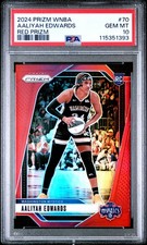 2024 Panini Prizm WNBA - Aaliyah Edwards #70 - Red /299 - ROOKIE /299 - PSA 10